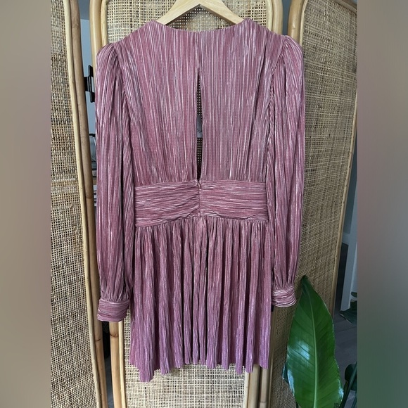 Sabina Musayev Golda Pleated Mini Dress in Rose Gold - Picture 12 of 14